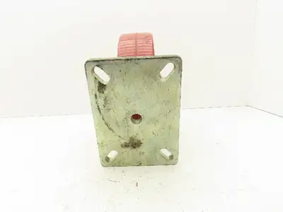 10"x 3" Red Polyurethane Aluminum Caster Wheel on Rigid Steel Plate