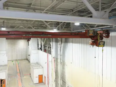 Cleveland Tramrail P&H 1 Ton Single Girder Underhung Bridge Crane 26' 9" Span