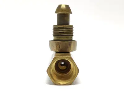 CGA-580 | Unbranded  Brass Cylinder Adapter w/ Valve DAMAGED - Used