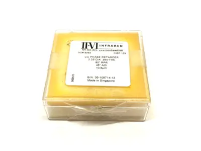 NEW II-VI INFRARED CU PHASE RETARDER 2.25" DIA., .394" THICK 90° RPR, 45° AOI