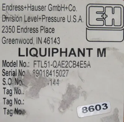 NEW ENDRESS HAUSER FTL51-QAE2CB4E5A LEVEL SWITCH 9" FTL51QAE2CB4E5A