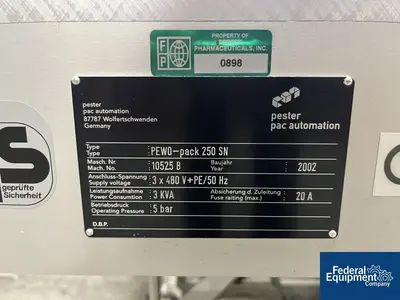 USED Pester Pester Bundler, Model PEWO-pack 250 SN