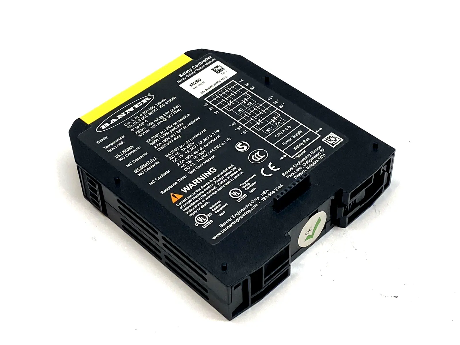 USED BANNER SAFETY RELAY OUTPUT MODULE 4NO 6A 24VDC DIN RAIL