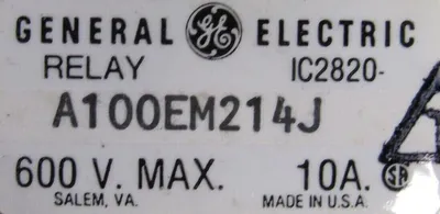 NEW GENERAL ELECTRIC A100EM214J RELAY 600V 10A 22D13G7A 125/160VDC