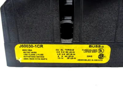 NEW LOT OF 4 BUSSMANN J60030-1CR FUSE HOLDER J600301CR