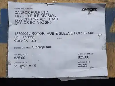 1579905 Rotor, Hub & Sleeve for Hyma