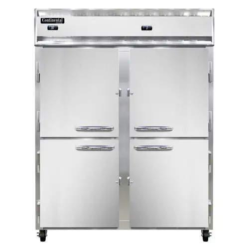 Continental 2RFENHD 57" Two Section Commercial Combo Refrigerator Freezer - Solid Doors, Dual Temp, 115v