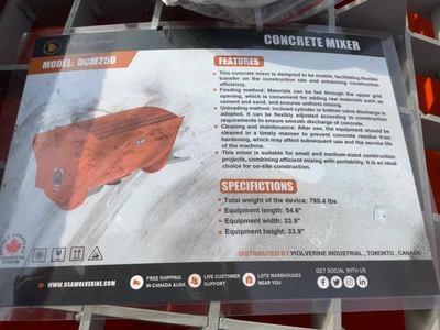 Used WOLVERINE DCM250 CONCRETE MIXER SKID STEER ATTACHMENT Cement Mixers Michigan US | Miedema Asset Management Group #1768780