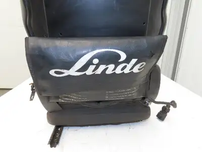 Grammer Forklift Seat Black Vinyl Adjustable Removed From Linde 0015225372