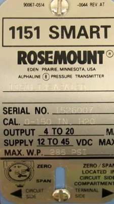 NEW ROSEMOUNT 1151LT4SA2A12D PRESSURE TRANSMITTER K3150A105C99820271