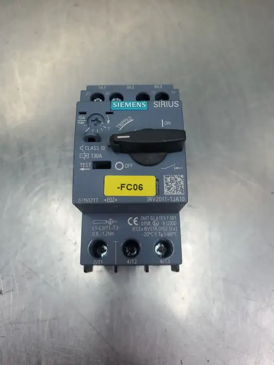 Used Siemens Sirius 3RV2011-1JA10 Motor Circuit Breaker Circuit Breakers South Carolina US | Palmetto Automation #1161311