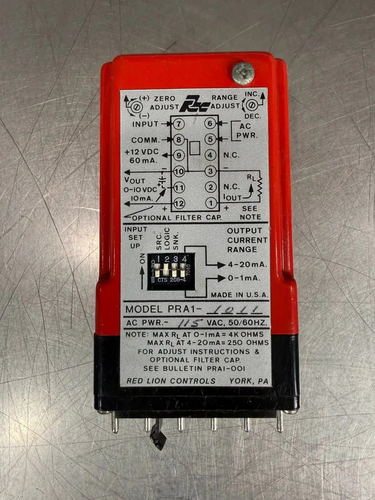 Red Lion Controls PRA1-1011 115Vac 50/60 Hz (9.3.2)