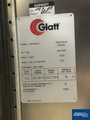 Used Glatt Glatt Mini Glatt 5 Fluid Bed Dryer Fluid Bed Dryers Ohio US | Federal Equipment Company #1125050