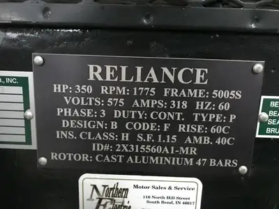 Used Reliance 350HP, 575V, 418A Electric Motor A.C. Motors Michigan US | Maverick Industrial Sales #1398369