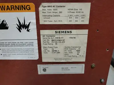 Used SIEMENS 88H3533064A1AT Switchgears British Columbia CA | Lenmark #240624
