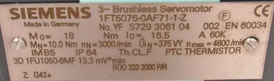 NEW SIEMENS 1FT50760AF71-1-Z SERVO MOTOR 1FT50760AF711Z