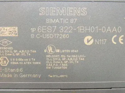 Siemens Simatic S7 6ES7322-1BH01-0AA0 24 VDC Output Module