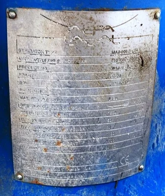(2) Alfa-Laval MAB 206S-24 oil cleaning modules, SS.