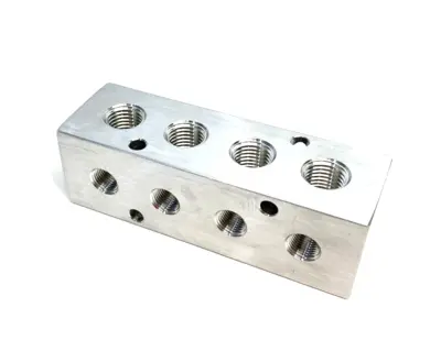 None | 270-Degree Aluminum Block Manifold 4-Station - New Other