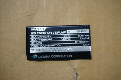 NEW TACMINA A-31-PFC SOLENOID DRIVE PUMP A31PFC