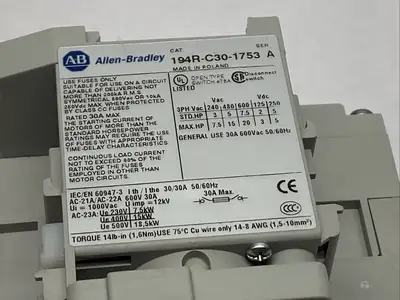 194R-J60-1753 | Allen Bradley  Ser A Disconnect Switch Class J 60A 600V w/ 194R-N2 - Used