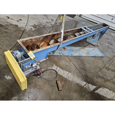 Used 12" Dia. X 17' Long Industrial Carbon Steel Screw Auger Conveyor