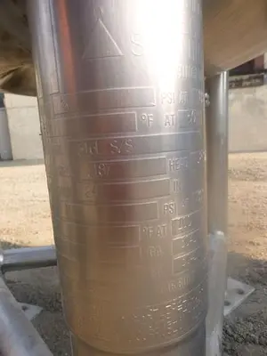 Tank, 79 Gallon, 316L Stainless Steel, Jacketed, 50 PSI, Fermenter, A #L744280