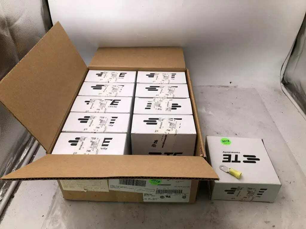 TE Connectivity 52043-3 1/4″ Ring Tongue Terminal Connector 4AWG -NIB 1000pcs