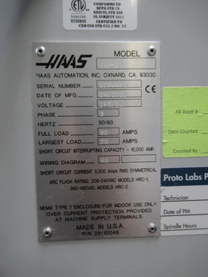 USED 2011 HAAS VM-3