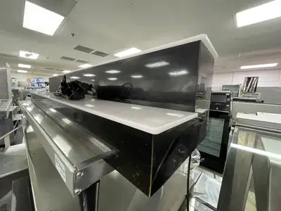 Used Baseline Used LED Baseline 44" 2 Tier LED Lighted Liquor Display Bar Shelf 120V Black Bar Equipment Illinois US | Falcon Restaurant Supply #1376393
