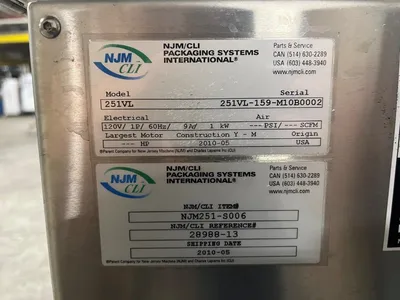 Used 2010 NJM 251VL Miscellaneous Packaging Equipment Ohio US | HGR 24 #729248