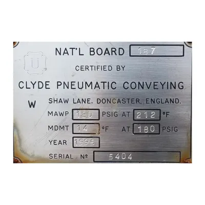 Used Stainless Steel Pressure Tank - 25 Cu/Ft