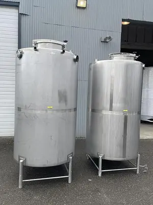 (2) Available - Used BCast 2000L (Approx 550 Gal) single wall closed top Storage tanks