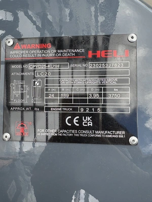 NEW 2025 HELI CPYD25-KU1H