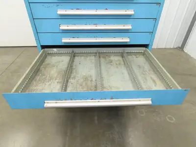 Nu-Era Modular Tool Storage Cabinet 10 Drawer 45x28x61" Stanley Vidmar Blue