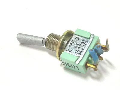 MTF106E | Alco MTF 106E 3 Position Paddle Toggle Switch 6A 125V 3A 250V 5/16" Thread - Used