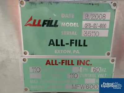 USED All-Fill All Fill Auger Filler, Model CFS-SV-600, S/S