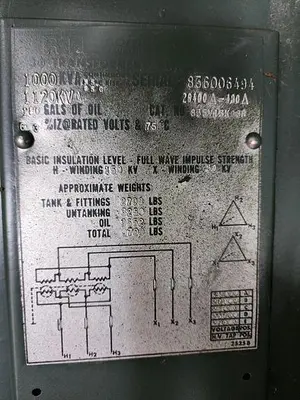 RTE/Eaton 1000/1120 KVA Pad Mount Step Down Transformer H.V. 26400 - L.V. 480