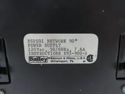 Bailey NSPS01 Network 90 Power Supply 120vac  50/60Hz 7.6A