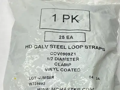 COV0909Z1 | Vibration-Damping Loop Clamp Vinyl Cushion 1/2" ID 1-1/4" L LOT OF 25 - New