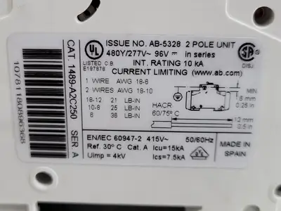 NEW ALLEN-BRADLEY 1489-A2C250