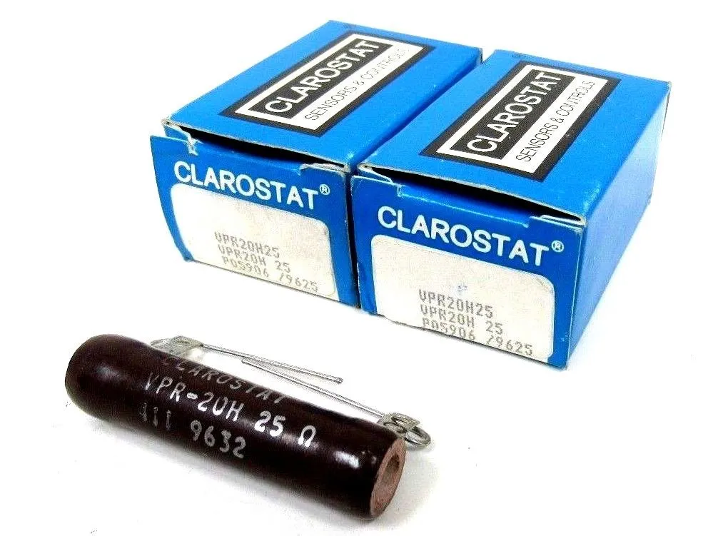 NEW LOT OF 2 CLAROSTAT VPR-20H-25 RESISTOR VPR20H25