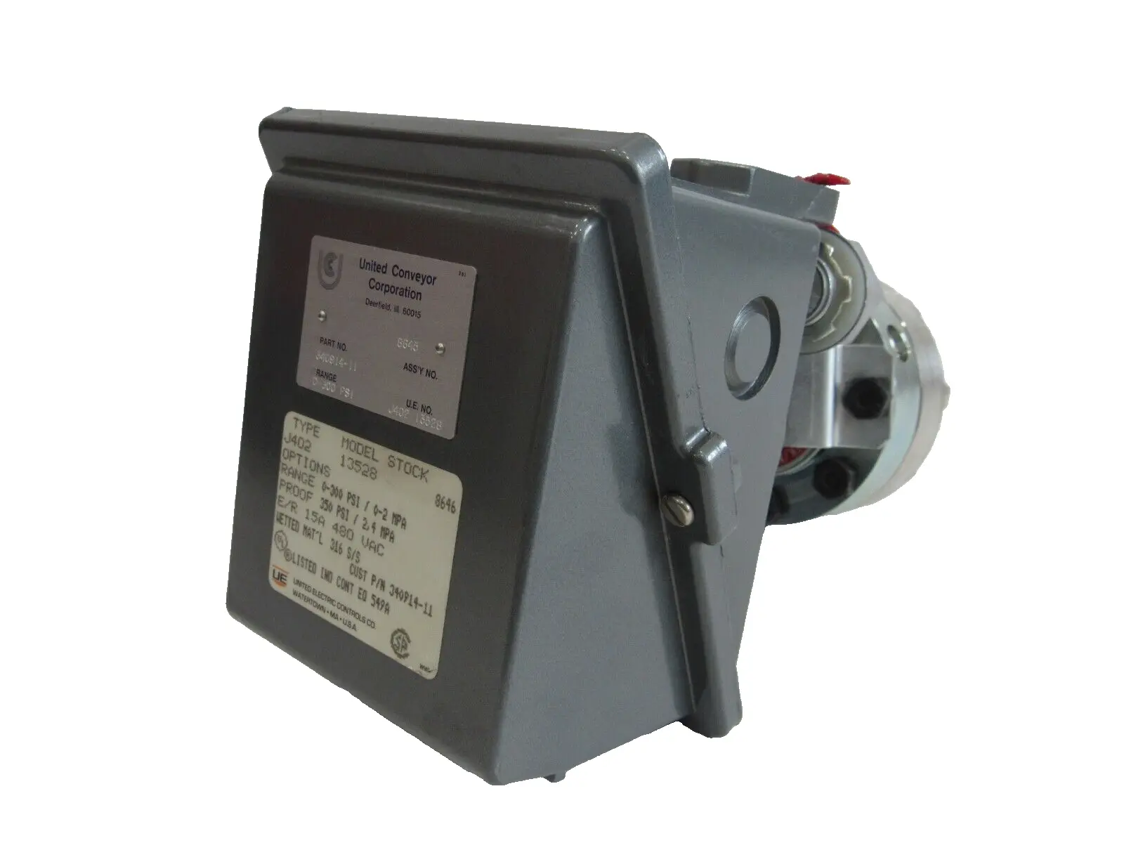 NEW UNITED ELECTRIC J402-13528 PRESSURE SWITCH J40213528
