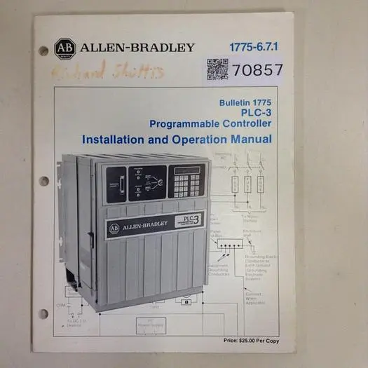 Used ALLEN BRADLEY 1775-6.7.1 Manuals Michigan US | Ideal Machinery #570527