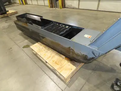 Enomoto Hinge Belt CNC Chip Conveyor 15"x 88" Infeed 46" Discharge 220V 3PH