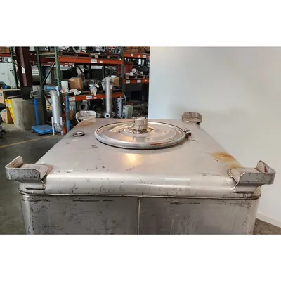 Used IBC 400 Gallon stainless steel /w cover and valve