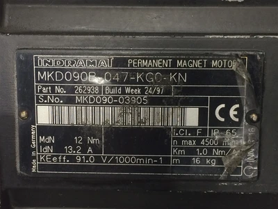 USED INDRAMAT MKD090B-047-KGO-KN-PERMANENT MAGNET MOTOR