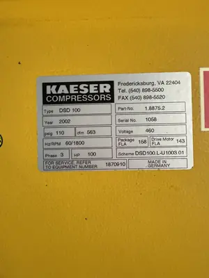 USED 2002 Kaeser DSD 100