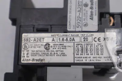 NEW OPEN BOX Allen Bradley 592-A2ET Overload Relay STOCK K-3244