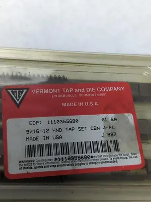 New | in-Stock VERMONT 9/16-12 Taps & Dies Ohio US | Surplus Asset Holdings #1246876